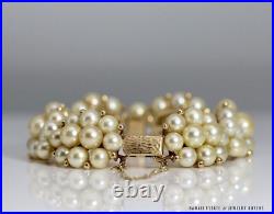 Rare Ming's 14kyg Champagne Cultered Pearl Ring & Bracelet Set