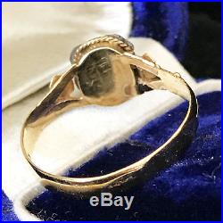Rare Victorian 22ct Gold Pearl & Diamond Posy ring, full set of hallmarks C1858