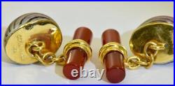 Rare Vintage 18k Gold Carnelian Abalone Pearls Cufflinks Set 10g Boxed