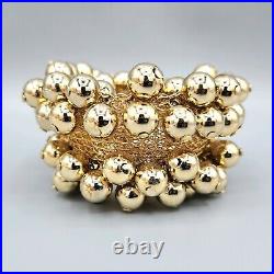 Rare bergère Parure Gold Plated Ball Bead Mesh Necklace Bracelet Earrings