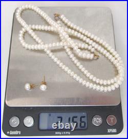 Real Pearl (4.5-5.5mm) Necklace, Bracelet, Earring Set with 10k Yellow Gold Clasps Real Pearl (4.5-5.5mm) Necklace, Bracelet, Earring Set with 10k Yellow Gold Clasps