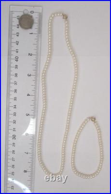 Real Pearl (4.5-5.5mm) Necklace, Bracelet, Earring Set with 10k Yellow Gold Clasps Real Pearl (4.5-5.5mm) Necklace, Bracelet, Earring Set with 10k Yellow Gold Clasps