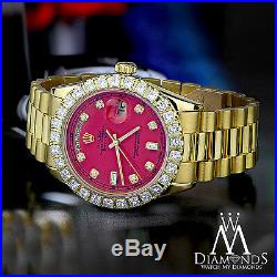 Red Face Diamond Rolex Presidential 18K Yellow Gold 18038 Single Quick Set
