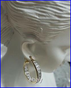 Reduced Earring & Necklace Set 14k Yellow Gold Sterling Silver 130 Diamonds