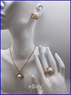 Regal Genuine Natural White South Sea Pearl Jewelry Set