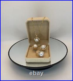 Regal Genuine Natural White South Sea Pearl Jewelry Set