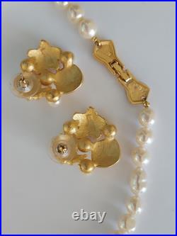 Richelieu Signed Seashell Set Vintage Gold Pearl Necklace Earrings Shell Charms Richelieu Signed Seashell Set Vintage Gold Pearl Necklace Earrings Shell Charms