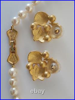 Richelieu Signed Seashell Set Vintage Gold Pearl Necklace Earrings Shell Charms Richelieu Signed Seashell Set Vintage Gold Pearl Necklace Earrings Shell Charms