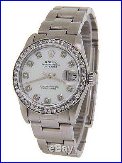 Rolex Datejust Midsize Steel White Mother of Pearl and Diamonds Quick-Set 31mm