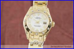 Rolex Datejust Pearlmaster Lady 18K Gold Diamanten Ref. 80318 Full Set LC100