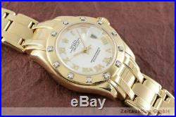 Rolex Datejust Pearlmaster Lady 18K Gold Diamanten Ref. 80318 Full Set LC100