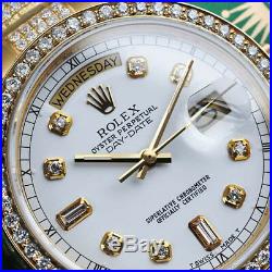 Rolex Presidential 36mm Diamond White Dial Custom Set Diamond 18k Gold Watch