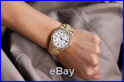 Rolex Presidential 36mm Diamond White Dial Custom Set Diamond 18k Gold Watch