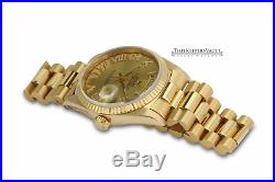 Rolex Watch Day-Date 18038 18K Yellow Gold Champagne Dial Diamond-Set Roman
