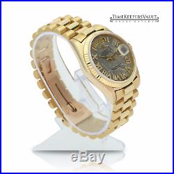 Rolex Watch Day-Date 18038 18K Yellow Gold Meteorite Dial Diamond-Set Roman
