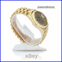 Rolex Watch Day-Date 18038 18K Yellow Gold Meteorite Dial Diamond-Set Roman