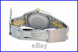 Rolex Watch Men's Datejust Quick set Two-Tone Champagne Linen Stick Dial 36mm