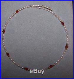 Ross Simons 14k yellow gold beads-CARNELIAN/Pearl Bracelet-Necklace-Ring SET/LOT