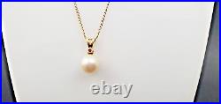 Ruby & Cultured Pearl Set, 14k Solid Yellow Gold 15 Inch Beautiful Necklace