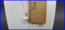 Ruby & Cultured Pearl Set, 14k Solid Yellow Gold 15 Inch Beautiful Necklace