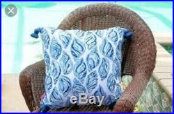 SET OF TWO XL 24x24 Lilly Pulitzer Indoor/Outdoor Pillows Blue/Gold Drop In NWT