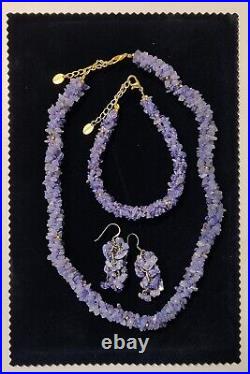 STAUER Tanzanite Rarity Collection, Necklace, Bracelet, Drop Earrings in Box Set