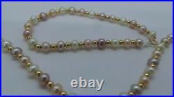 STUNNING 14K SET OF PEARL & GOLD BEAD NECKLACE & BRACELET A2262-1 16.24 grams STUNNING 14K SET OF PEARL & GOLD BEAD NECKLACE & BRACELET A2262-1 16.24 grams