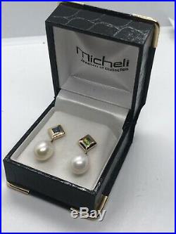 STUNNING! Freshwater Pearl & Opal 14CT K Yellow Gold Earring Set & Valuation
