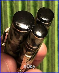 SUPER VERY EARLY Wahl GOLD SEAL Deco-Band SET with 14K SIGNATURE Nib Pearl / Black