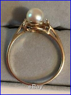 Saltwater Pearl And Ruby Ring Set In Solid 14k Gold