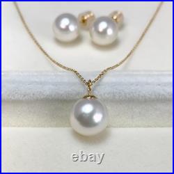 Set, 10mm White Australian South Sea Pearl Earrings&pendant 18K yellow gold chain Set, 10mm White Australian South Sea Pearl Earrings&pendant 18K yellow gold chain