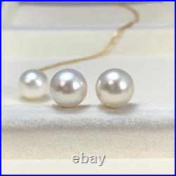 Set, 10mm White Australian South Sea Pearl Earrings&pendant 18K yellow gold chain Set, 10mm White Australian South Sea Pearl Earrings&pendant 18K yellow gold chain