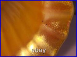 Set 5 Antique Signed Quezal Shades Ribbed Iridescent Pearl Gold Aurene Inerior