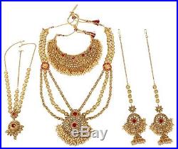 Set Indian Fashion Necklace Bollywood Gold Plated Wedding Earring Bridal Jewelry