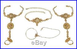 Set Indian Necklace Bollywood Style Gold Plated Bridal Wedding Fashion Jewelry