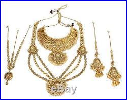 Set Indian Necklace Bollywood Style Gold Plated Bridal Wedding Fashion Jewelry