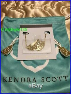 Set-Kendra Scott White Iridescent Isla Necklace & Nancy Drop Earrings Gold L@@K