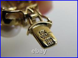 Set Necklace Earring & Bracelet Button Pearl & Diamond 5.55 CTW 14K Yellow Gold