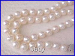 Set Of 13.5mm Mabe Pearl / 7.5mm White Pearl Necklace & Earrings 14k White Gold