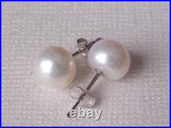 Set Of 13.5mm Mabe Pearl / 7.5mm White Pearl Necklace & Earrings 14k White Gold