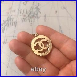 Set Of 4 Chanel CC Logo Stamped 24mm Metal Clear Rhinestones Pearl Zipper Pull
