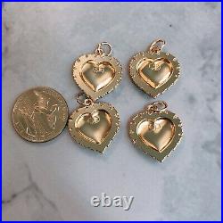 Set Of 4 Dior CD Pearl Gold Stamped Zipper Pull Metal 21.423.8mm Heart Star