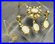 Set-Of-West-Germany-Frosted-Faux-Pearl-Gold-Filigree-Earrings-Necklace-VTG-01-ee