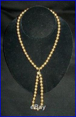 Set Vtg 14k Gold 7mm Ball Bead 15 Wheat Chain Necklace 8 Bracelet O-ring Close