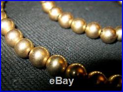 Set Vtg 14k Gold 7mm Ball Bead 15 Wheat Chain Necklace 8 Bracelet O-ring Close