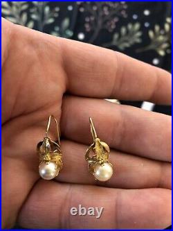 Set bracelet earrings ring 18k Gold with genuine Pearls