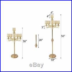 Set of 1 36 or 56 tall Gold Candelabra Centerpiece Candle Holder Pearl Beads