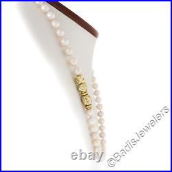 Set of 2 Interchangeable 7.5-8mm Pearl Strand Necklace with 18k Gold Diamond Clasp