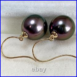 Set10.5-10.7mm peacock Tahitian pearl earrings&pendant, 18k solid yellow gold Set10.5-10.7mm peacock Tahitian pearl earrings&pendant, 18k solid yellow gold