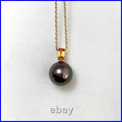 Set10.5-10.7mm peacock Tahitian pearl earrings&pendant, 18k solid yellow gold Set10.5-10.7mm peacock Tahitian pearl earrings&pendant, 18k solid yellow gold